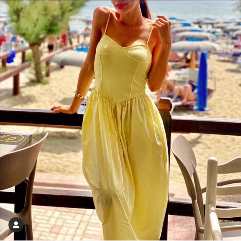 Zara Yellow Midi Dress